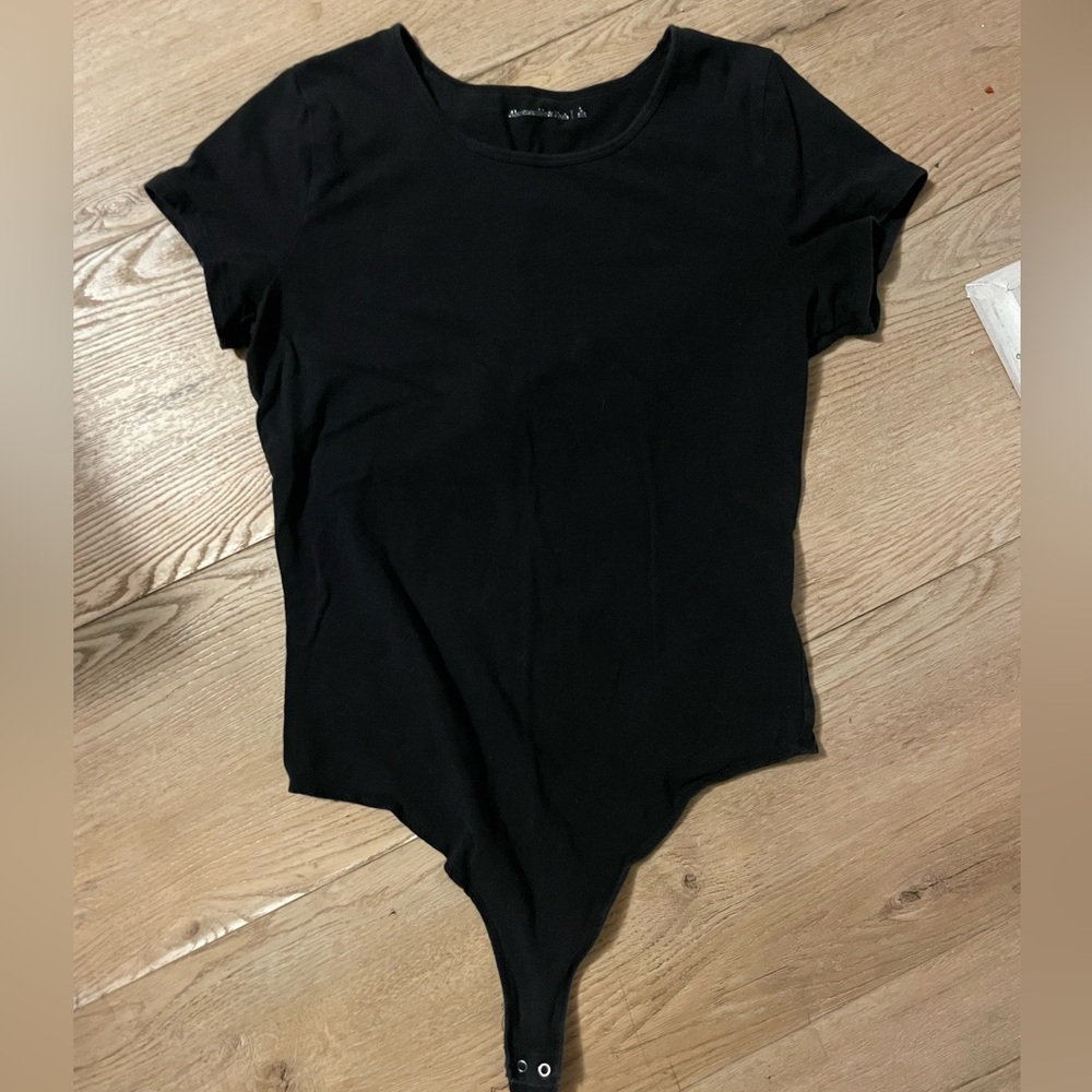 Abercrombie & Fitch Black Short Sleeve Bodysuit